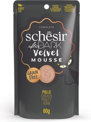 Schesir After Dark Nasses Katzenfutter für Katze in Beutel mit Huhn 80gr 55061422