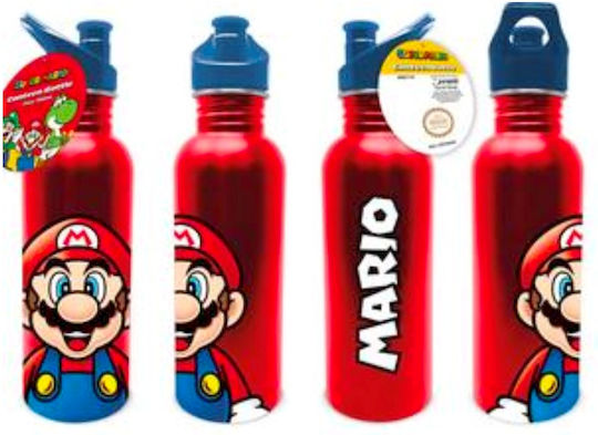 Pyramid International Παιδικό Παγούρι Super Mario με Καλαμάκι Κόκκινο 700ml