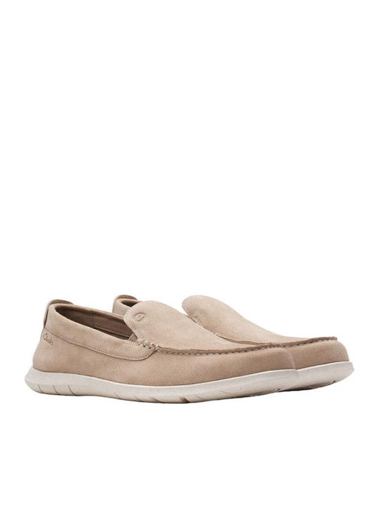 Men's Leather Moccasins Beige
