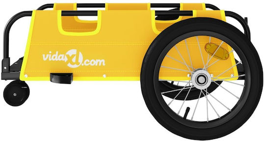 Vidaxl Yellow Oxford Fabric Iron Bicycle Trailer