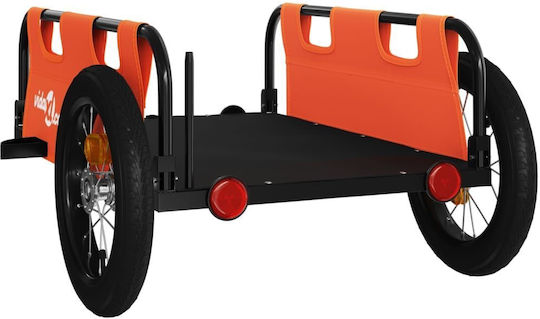 Vidaxl Anhänger Fahrradzubehör Orange Oxford Eisen