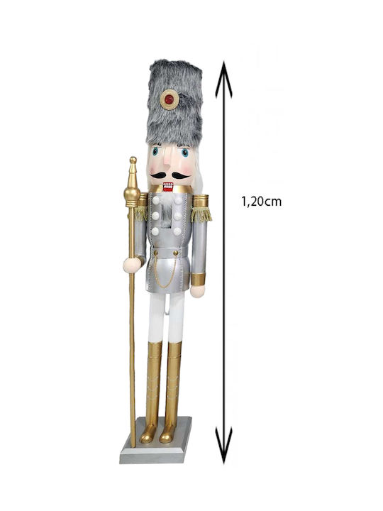 ForAll Wooden Christmas Nutcracker Silver