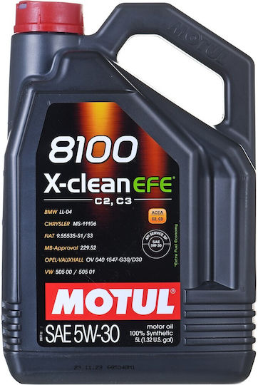 Motul 8100 X-Clean EFE Συνθετικό Λάδι Αυτοκινήτου 5W-30 5lt