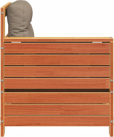Outdoor-Sessel Hölzernes Coffee mit Kissen 69x62x70.5εκ.