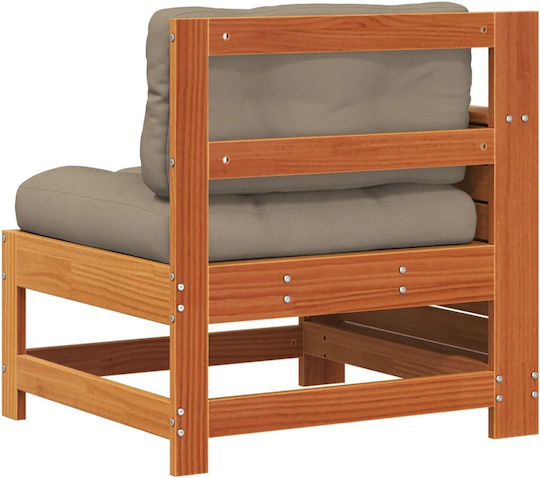 Outdoor-Sessel Hölzernes Coffee mit Kissen 69x62x70.5εκ.