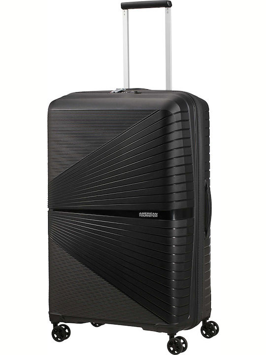 American Tourister Airconic Spinner Large Hard Suitcase Onyx Black with 4 Wheels Height 77cm