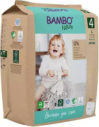 Bambo Nature Πάνες Βρακάκι Eco Friendly No. 4 για 7-14kg 20τμχ