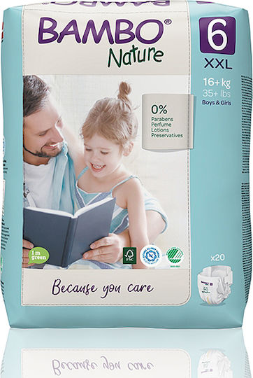 Bambo Nature Πάνες με Αυτοκόλλητο No. 6 για 16+kg 20τμχ
