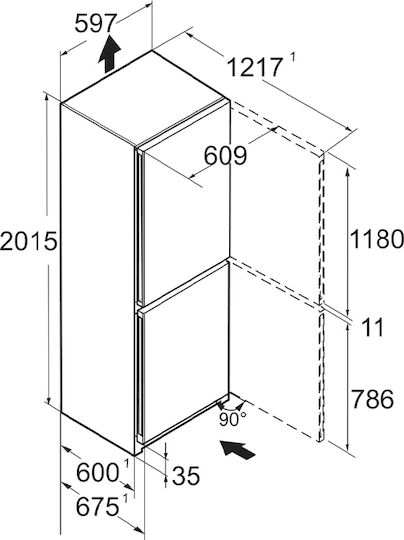 Liebherr Ψυγειοκαταψύκτης 361lt NoFrost Υ201.5xΠ59.7xΒ67.5εκ. Λευκός Plus BioFresh