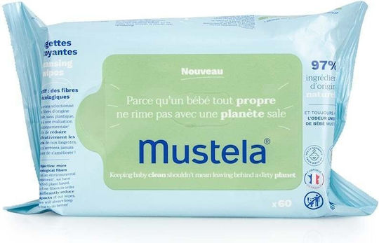 Mustela Eco Natural Fiber Avocado Μωρομάντηλα 60τμχ
