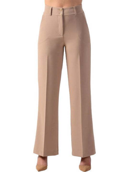 Women's Fabric Trousers Beige