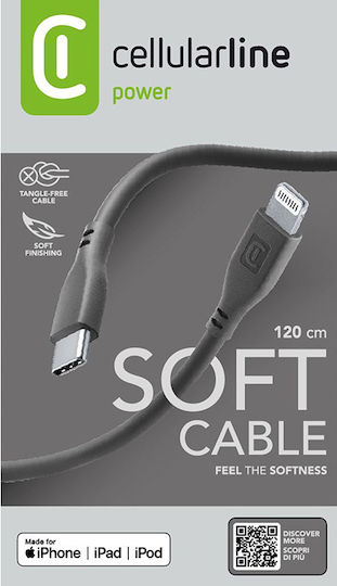 Cellular Line USB-C to Lightning Cable Μαύρο 1.2m
