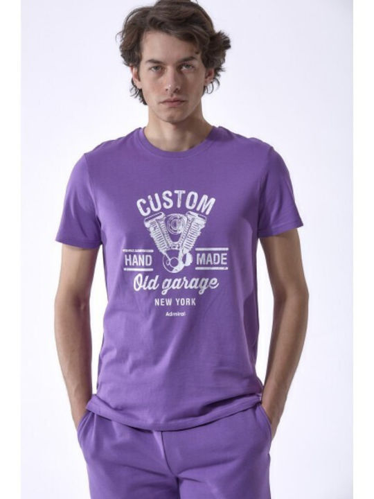 Admiral Herren T-Shirt Kurzarm Purple