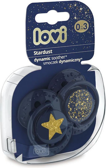 Lovi Baby Stardust Orthodontic Pacifiers Silicone Stardust Blue for 0-3 months 2pcs