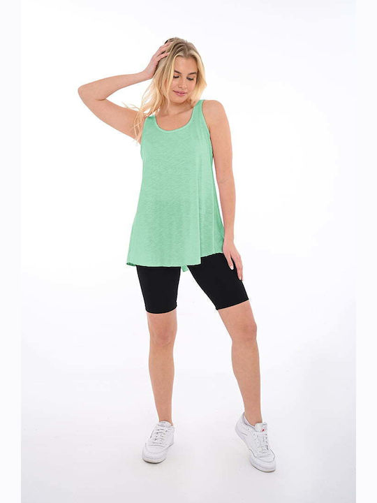 Women's Tunic Dress Short Sleeve Green