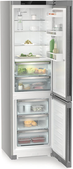 Liebherr Fridge-Freezer 361lt NoFrost H201.5xW59.7xD67.5cm Inox Plus