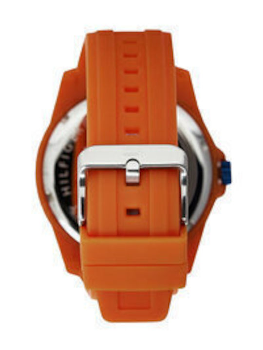Tommy Hilfiger Austin Γυναικείο Ρολόι 44mm Μπαταρίας με Πορτοκαλί Καουτσούκ Λουράκι