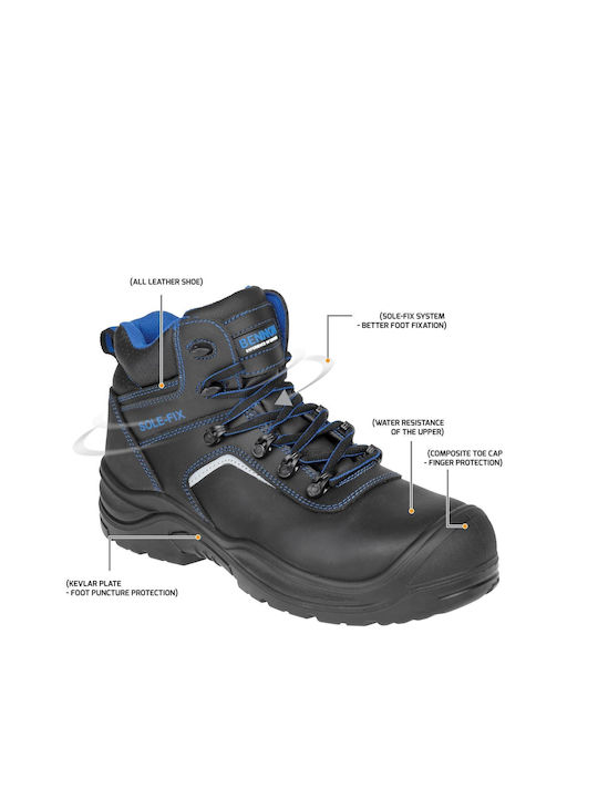 Bennon Raptor Stiefel Sicherheit Schwarz S3 mit Zertifizierung SRC