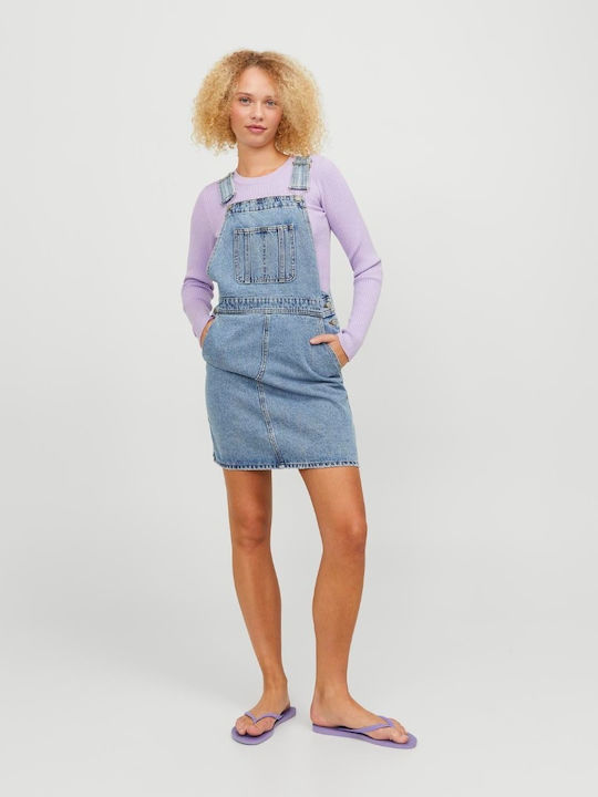 Summer Mini Shirt Dress Denim Medium Blue Denim