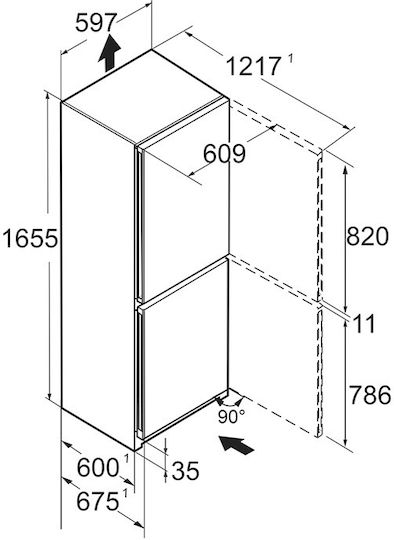 Liebherr Ψυγειοκαταψύκτης 330lt NoFrost Υ185.5xΠ59.7xΒ67.5εκ. Inox Plus