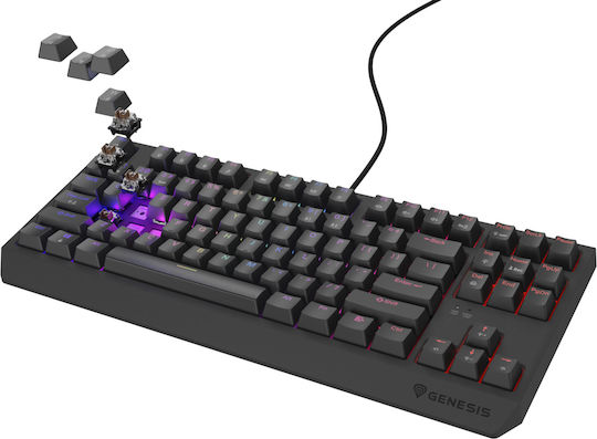 Genesis Thor 230 TKL Gaming Mechanical Keyboard Tenkeyless with Outemu Red Switches and RGB Lighting English US