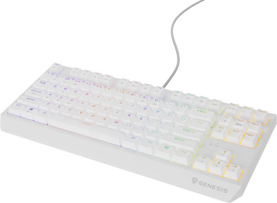 Genesis Thor 230 TKL Gaming Mechanical Keyboard Tenkeyless with Outemu Brown switches and RGB lighting (English US) White