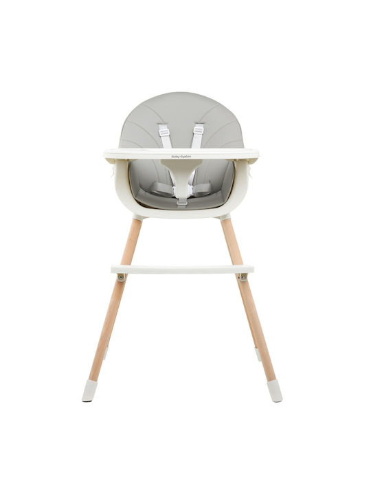Moby System Amelia Hochstuhl 3 in 1 & Sitz aus Kunstleder Gray