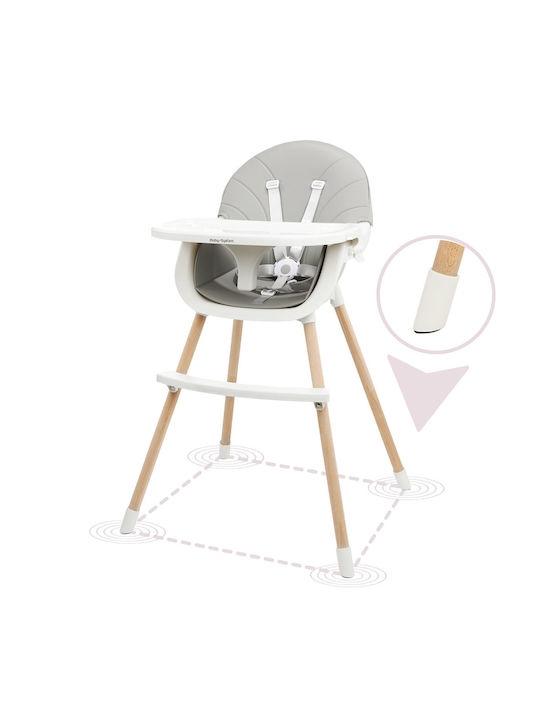 Moby System Amelia Hochstuhl 3 in 1 & Sitz aus Kunstleder Gray