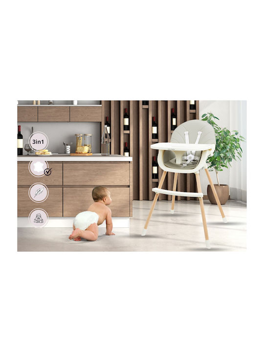 Moby System Amelia Hochstuhl 3 in 1 & Sitz aus Kunstleder Gray