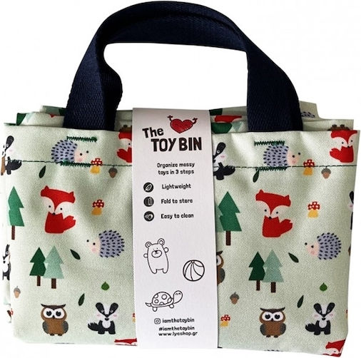 The Toy Bin Kinder Wäschekorb aus Stoff Happy Forest Grün 45x45x50cm 1Stück