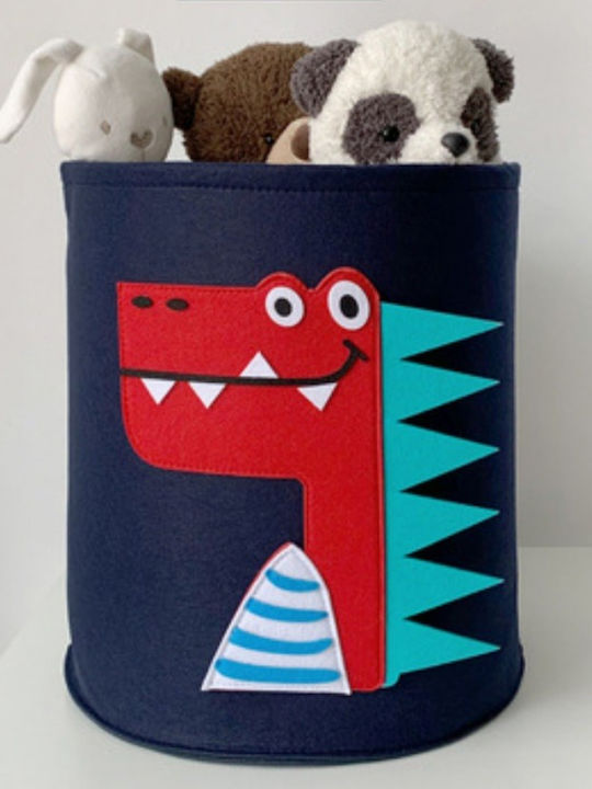 Loco Children's Laundry Basket made of Fabric Dinosaur Blue 1pcs