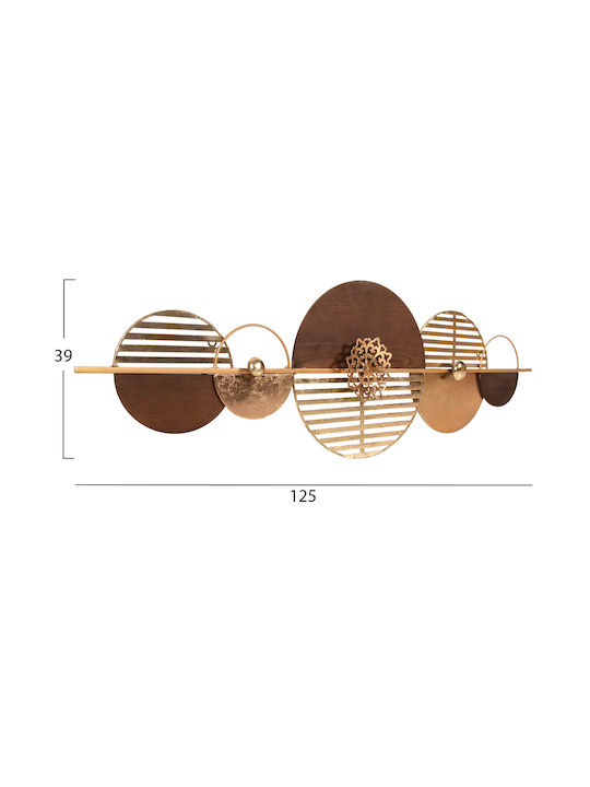 Geometric Wall Decor Element Brown Made of Metal