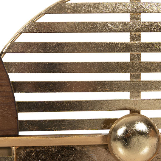 HomeMarkt Wanddekoration Geometrisches Element Braun aus Metall 125x39cm