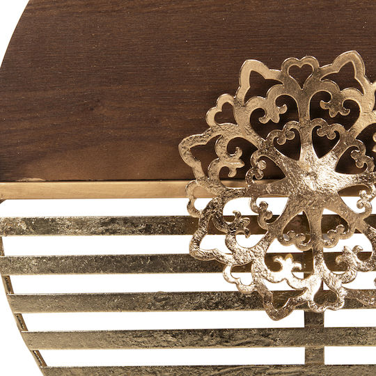 HomeMarkt Wanddekoration Geometrisches Element Braun aus Metall 125x39cm