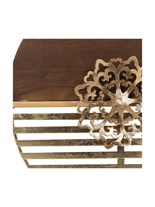 Geometric Wall Decor Element Brown Made of Metal