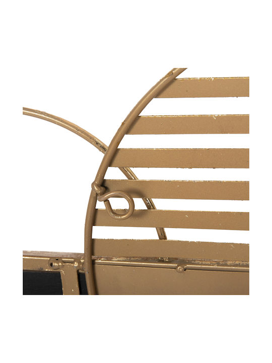 Geometric Wall Decor Element Brown Made of Metal
