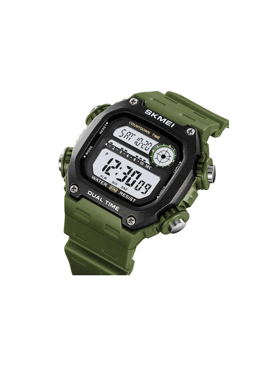 Skmei Digital Uhr Chronograph Batterie mit Kautschukarmband Green