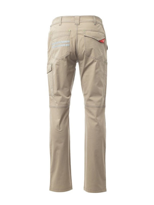 Payper Worker Stretch Summer Reflective Work Trousers Khaki