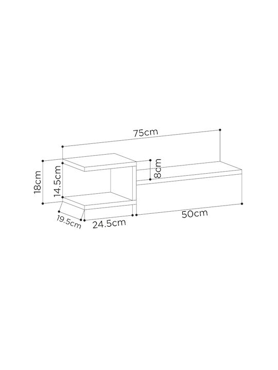 Рафтове За Стена Fork Sapphire Oak (2 Броя) 75x19.5x18 См