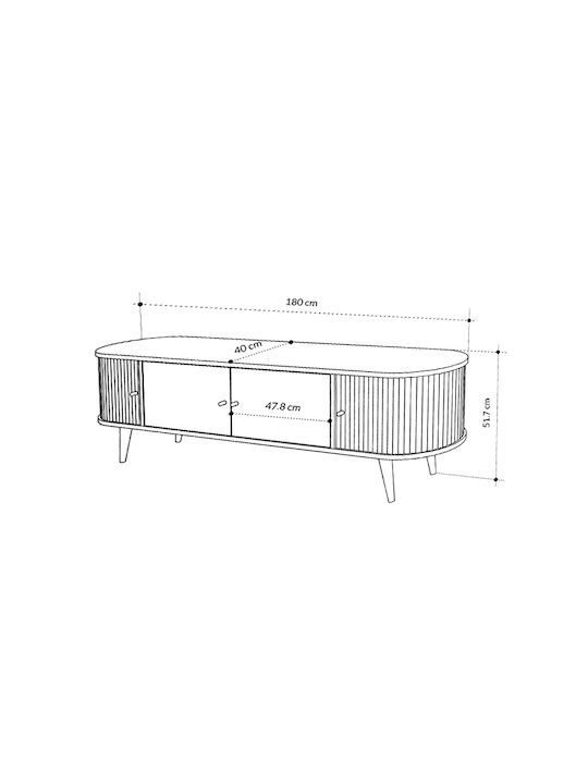 TV-Ständer Gentle Saphir Eiche M180xT40xH52cm
