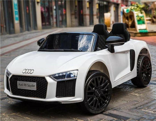 Audi R8 Spyder Două Locuri cu Telecomandă Licențiat 12 Volți Alb