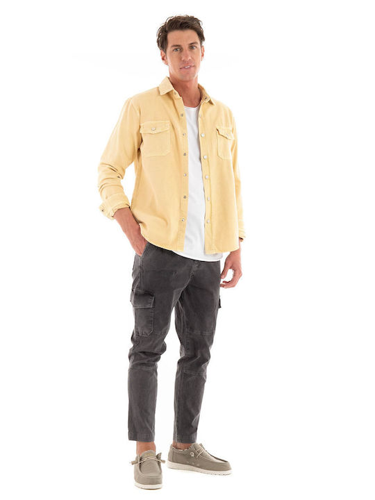 Gianni Lupo Cămașă Bărbătească Denim Mustard