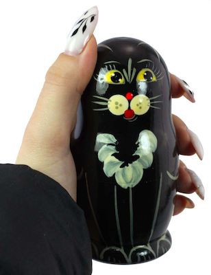 Wooden Boogeyman Black Cat 10.5cm - 5 pieces