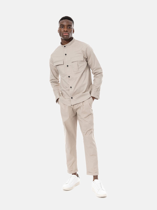 Τζιν Πουκάμισο σε Στενή Γραμμή Beige