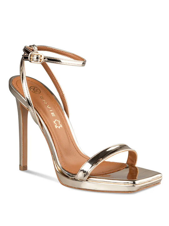 Envie Shoes Damen Sandalen in Gold Farbe