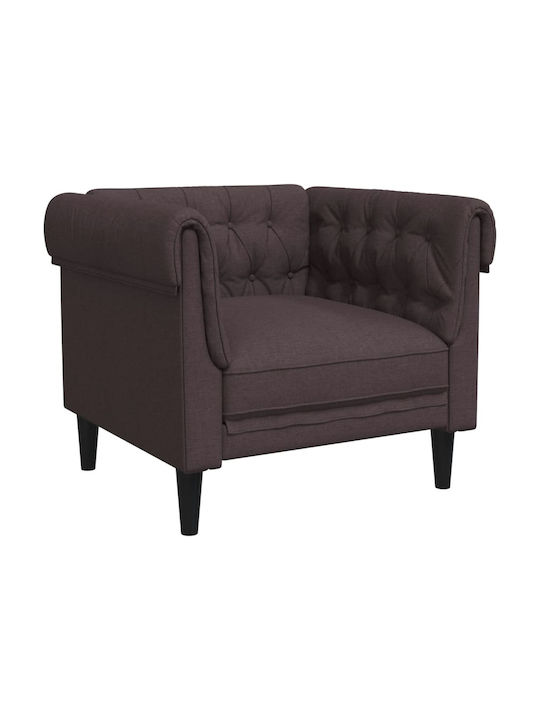 Chesterfield Фотьойл Тъмно кафяво 78.5x74.5x74.5см