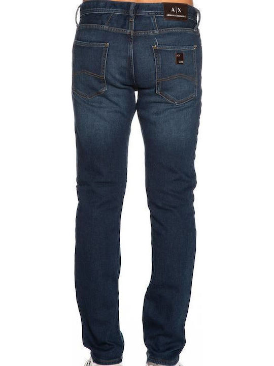 Men's Jeans Pants Cropped with Slim Fit Navy Blue