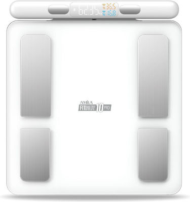 Amila Fitbody 10 Pro Smart Bathroom Scale with Body Fat Counter & Bluetooth White