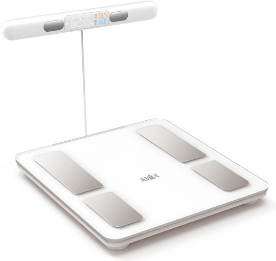 AMILA Fitbody 10 Pro Smart Cantar cu Analizator de Grasime & Bluetooth in culoare Alb