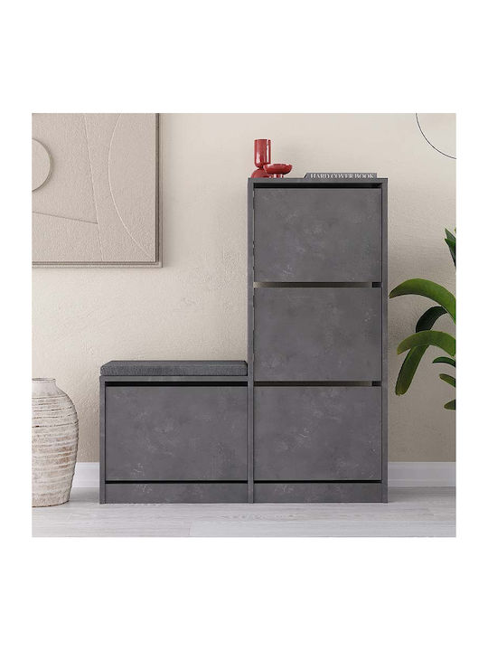 Dude Wooden Shoe Organizer Retro Grey 104.8x26x118.5cm